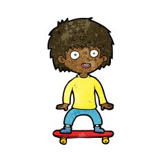 Cartoon Boy On Skateboard N14