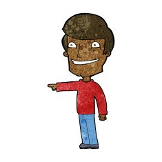 cartoon happy man pointing N41