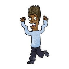 cartoon terrified man N181