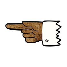 cartoon pointing hand symbol N8