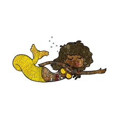 cartoon mermaid covered in tattoos N7