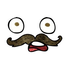 cartoon mustache face N3