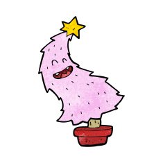 cartoon dancing christmas tree N12