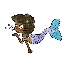 cartoon mermaid blowing kiss N7