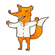 cartoon happy fox wearing shirt N3