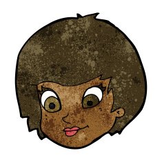 cartoon female face N98