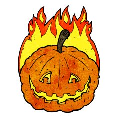 cartoon grinning pumpkin N6