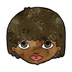 cartoon female face N99