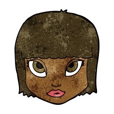 cartoon female face N100