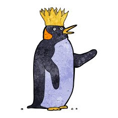cartoon emperor penguin waving N3