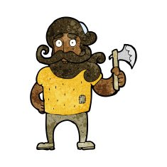 cartoon lumberjack with axe N6