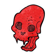 cartoon spooky vampire skull N6