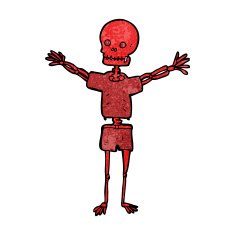 cartoon skeleton in clothes N6