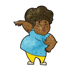 cartoon happy overweight lady N5