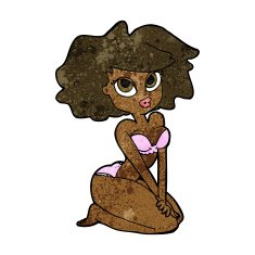cartoon woman wearing bikini N5