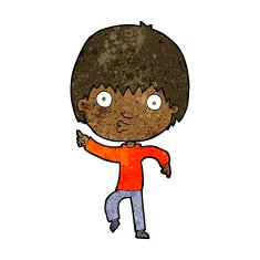 cartoon impressed boy pointing N7