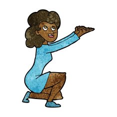 cartoon woman presentation gesture N6