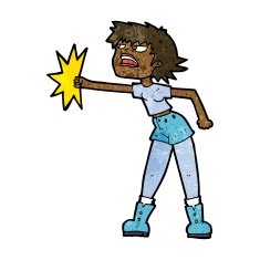 cartoon woman punching N6