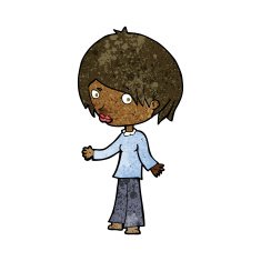 cartoon confused woman N85