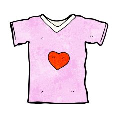 cartoon t shirt with love heart N6
