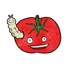 cartoon tomato with bug N7