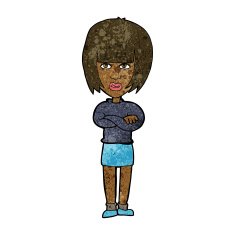 cartoon annoyed woman N128