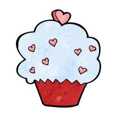 cartoon cupcake N108