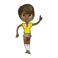 cartoon pretty woman with idea N48