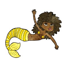 cartoon pretty mermaid N25