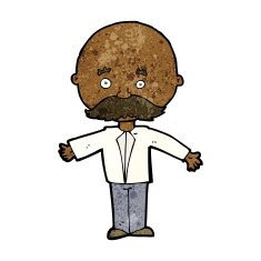 Cartoon Man With Mustache N77