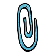 cartoon red paperclip N8