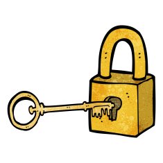 cartoon padlock and key N5