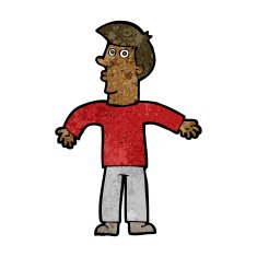 Cartoon Man Shrugging Shoulders N50