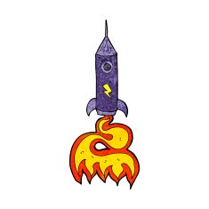 Cartoon Space Rocket N43
