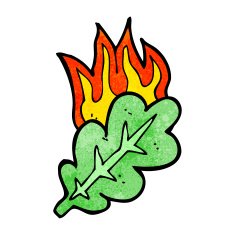 cartoon burning eaf symbol N3