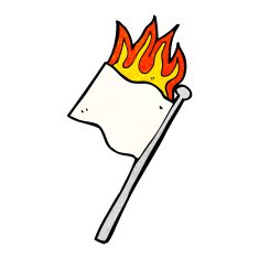 cartoon burning white flag N3