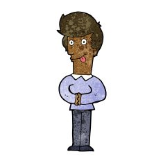 cartoon man sticking out tongue N20