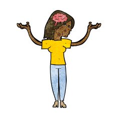 cartoon intelligent woman N13