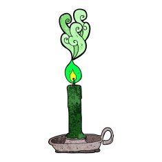 cartoon spooky candle N3