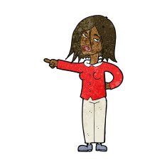 cartoon woman pointing N145
