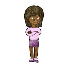 cartoon friendly girl rolling eyes N7