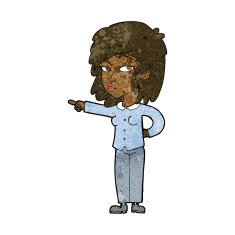 cartoon woman pointing N146