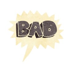 cartoon bad sign with speech bubble N4