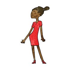 cartoon woman in dress N27