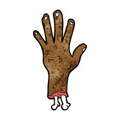 gross zombie hand cartoon N5