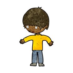 cartoon confused boy N12
