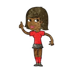 cartoon pretty girl with idea N19