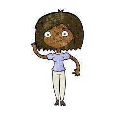 Cartoon Woman Waving N227