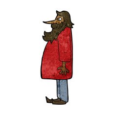cartoon bearded old man N27