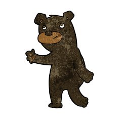cute cartoon black bear N43
